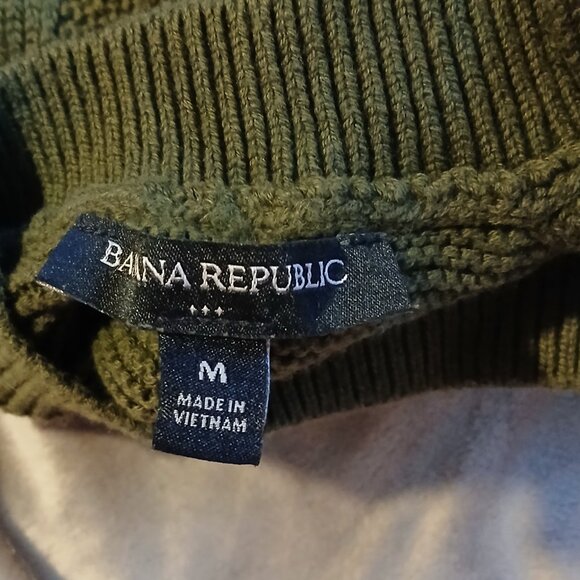 Banana Republic Factory Women's Sweater Tank SZ M Olive Green Open Stitch - Picture 6 of 7